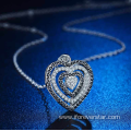 925 silver pendant pave heart charm